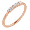 White Lab Grown Diamond Ring in 14 Karat Rose Gold 00.17 Carat Lab Grown Diamond Stackable Ring