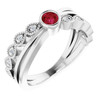Natural Ruby in 14 Karat White Gold Ruby and .05 Carat Diamond Ring