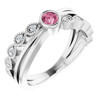 Pink Tourmaline in Sterling Silver Tourmaline and .05 Carat Diamond Ring