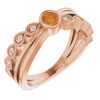 14 Karat Rose Gold Citrine and .05 Carat Diamond Ring