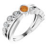 Platinum Citrine and .05 Carat Diamond Ring