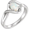 14 Karat White Gold Fire Opal Freeform Ring