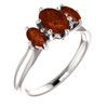 14 Karat White Gold 7x5mm Oval Garnet Gemstone Ring