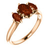 14 Karat Rose Gold 7x5mm Oval Garnet Gemstone Ring