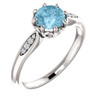 Platinum Aquamarine & .04 Carat Diamond Ring