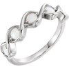 Buy 14 Karat White Gold Fire Opal Stackable Ring