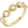 14 Karat Yellow Gold Fire Opal Stackable Ring