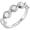 Buy Platinum Fire Opal Stackable Ring
