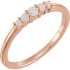 14 Karat Rose Gold Fire Opal Graduated Five-Stone Ring