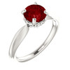 Sterling Silver Ruby and 0.10 Carat Diamond Ring