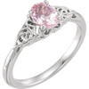 14 Karat White Gold Morganite Celtic-Inspired Ring