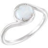 Buy 14 Karat White Gold Fire Opal Bypass Ring