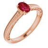 Created Created Ruby Gem in 14 Karat Rose Gold Ruby Gemstone Ring