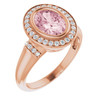 Pink Morganite Ring in 14 Karat Rose Gold Morganite and 0.20 Carat Diamond Ring