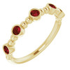 14 Karat Yellow Gold Mozambique Garnet Stackable Beaded Ring