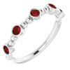 Platinum Mozambique Garnet Stackable Beaded Ring