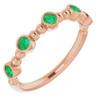 14 Karat Rose Gold Lab Created Emerald Stackable Beaded Ring
