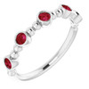 Ruby Sterling Silver Stackable Beaded Ring