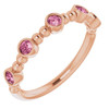 Pink Tourmaline in 14 Karat Rose Gold Pink Tourmaline Stackable Beaded Ring