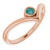 Lab Grown Alexandrite set in 14 Karat Rose Gold Lab Grown Alexandrite Solitaire Bezel Set V Ring