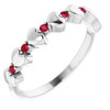 Natural Ruby in 14 Karat White Gold Stackable Heart Ring