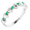 Emerald Gemstone Ring in Platinum Emerald Stackable Heart Ring