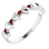 14 Karat White Gold Mozambique Garnet Stackable Heart Ring