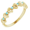 Blue Zircon in 14 Karat Yellow Gold  Blue Zircon Stackable Heart Ring