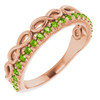 Peridot in 14 Karat Rose Gold Peridot Infinity Inspired Stackable Ring