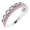 Pink Tourmaline in Platinum Pink Tourmaline Infinity Inspired Stackable Ring