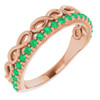 14 Karat Rose Gold Emerald Infinity Inspired Stackable Ring