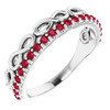 Ruby Platinum Ruby Infinity-Inspi Stackable Ring