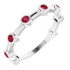 Ruby Sterling Silver Ruby Bezel Set Bar Ring