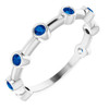 Natural Sapphire set in 14 Karat White Gold Bezel Set Bar Ring