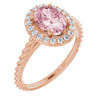 Pink Morganite Ring in 14 Karat Rose Gold Morganite and 00.17 Carat Diamond Ring