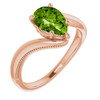 Peridot in 14 Karat Rose Gold Peridot Gemstone Ring