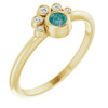 14 Karat Yellow Gold Genuine Real Alexandrite and .04 Carat Diamond Ring