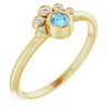 Genuine Aquamarine Ring in 14 Karat Yellow Gold Aquamarine & .04 Carat Diamond Ring    