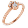Genuine Diamond set in 14 Karat Rose Gold 0.17 Carat Diamond Ring