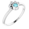 Blue Zircon in Sterling Silver  Blue Zircon and .04 Carat Diamond Ring