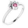 Pink Tourmaline in Sterling Silver Pink Tourmaline and .04 Carat Diamond Ring