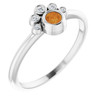 Sterling Silver Citrine and .04 Carat Diamond Ring