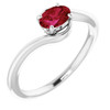 Created Ruby Gem in 14 Karat White Gold Ruby Gemstone Ring