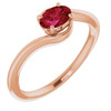 Created Ruby Gem in 14 Karat Rose Gold Ruby Gemstone Ring