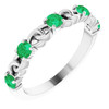14 Karat White Gold Emerald Stackable Link Ring