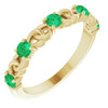 14 Karat Yellow Gold Lab Created Emerald Stackable Link Ring