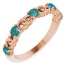 Lab Grown Alexandrite set in 14 Karat Rose Gold Lab Grown Alexandrite Stackable Link Ring