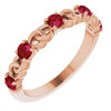 Created Ruby Gem in 14 Karat Rose Gold Ruby Stackable Link Ring