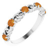 Platinum Citrine Stackable Link Ring