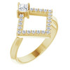 Genuine Diamond set in 14 Karat Yellow Gold 0.33 Carat Diamond Geometric Ring